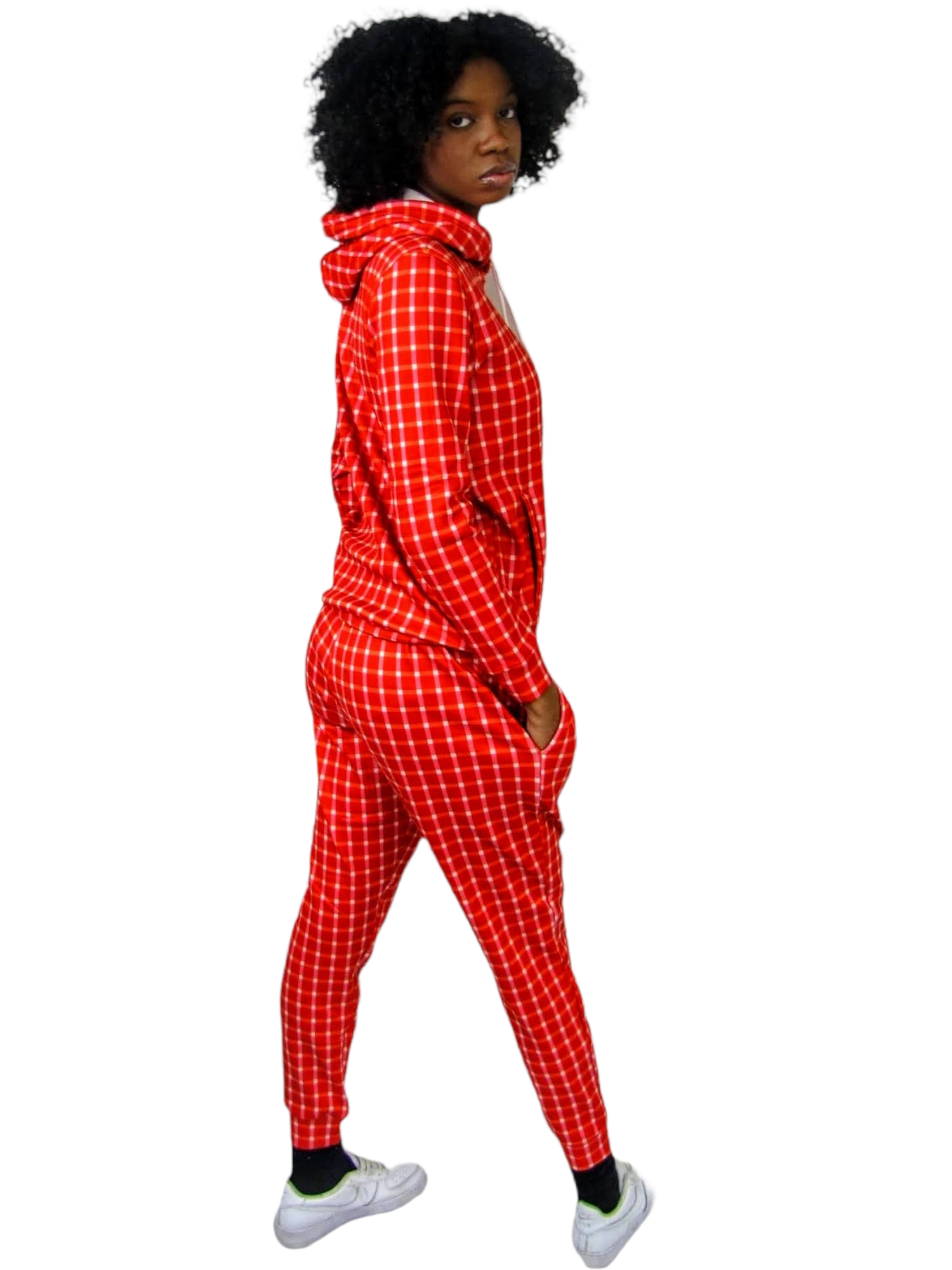 Red striped sweatpants sales